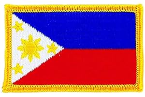 AKACHAFACTORY Patch écusson brodé drapeau philippines philippin thermocollant insignen blason