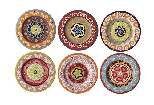 Rose & Tulipani Nador & Tulipani 6Ã 'â platos mediterráneo estilo mezcla de colores 13ã 'â cm por Rose & Tulipani