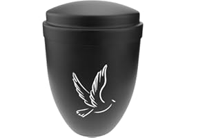 PrimeMatik - Urne pour Cendres du crématorium Mémoire funéraire Navire en métal Noir 160x225 mm