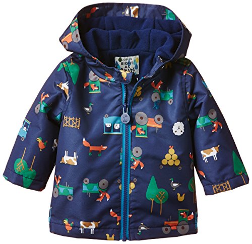 Joules Baby-Boys Barnaby Raincoat, Blue (Renards Farmyard), 3 Years