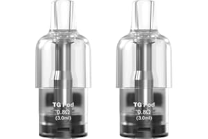 Aspire TG Pod di Ricambio per Cyber G Kit 0.8Ω per Svapo MTL Arioso (2 Pezzi) - Cartuccia Vuota, Sistema di Riempimento Laterale, Coil a Mesh Integrata in Kanthal