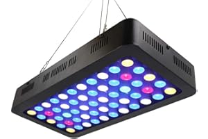 ZTJ-LIGHTING 165W LED Aquarium Light, Full Spectrum Dimmable LED Coral Light, 2 interruptores para Agua Salada Reef White Blue Aquarium Lighting Marine Reef Tank