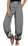 hose xl deutsche größe Luftig,locker und bequem Urban GoCo Damen Haremshose Boho Hippie Hose (XL, 7)