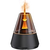 QUMOX A9 Flame Aroma Diffuser 150ml - Essential Oil Humidifier | Creates a warm, cozy atmosphere with soft simulated flame an