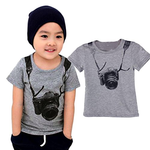 For 1-6 years old boys,Clode® Summer Children Boy Kids Camera Short Sleeve Tops T Shirt Tees Clothes (100cm(2-3Y))