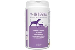 V-INTEGRA V INTEGRA Renal 200g, Suplemento de Vitaminas y Minerales para Equilibrar Dieta Casera de Perros y Gatos Que Requieren Restricción de Fósforo, Vitaminas para Perros y Gatos Made in Ita
