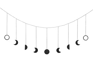 ‎OCIOLI OCIOLI Mond Girlande Mond Phase Wandbehang Aesthetic Room Decor Boho hängende Ornamente für Schlafzimmer Hochzeit Home Office Kinderzimmer Wohnheim