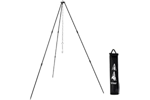 Joy Depot Campfire Cooking Tripod Camping Tripod Dutch Oven Tripod Hanger Adjustable Grill Stand Grilling Set with Storage Bag for Camping Picnic Party BBQ