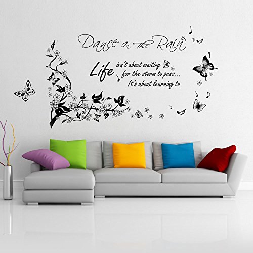 WALPLUS(TM) Wall Stickers Big Dance in The Rain Butterflies Kids Wall Sticker Decal Paper Children Nursery