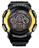 Herrenarmbanduhr LED Digital Sportuhr Gelb - Durchmesser 4cm