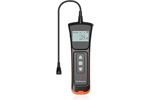 Gas Leak Detector, CHNADKS Combustible Gas Leak Detector with 11" Gooseneck, Rechargeable Portable Combustible Gas Sniffer with LCD Screen, for Natural Gas, Methane, Propane, Ethanol (0-10,000 PPM)