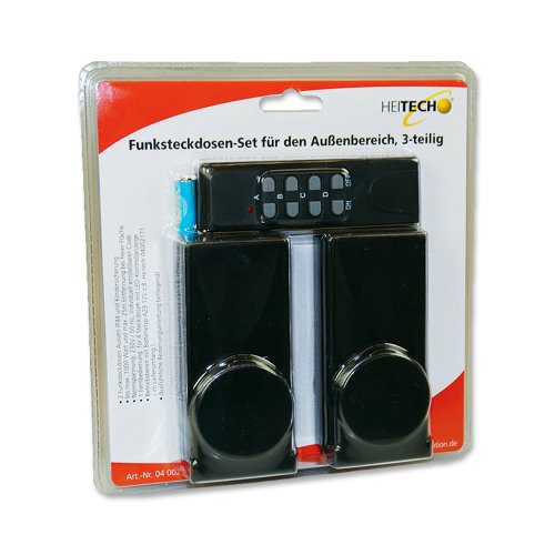 Preisvergleich Produktbild Heitech Funksteckdosen-Set für den Außenbereich, 3-teilig