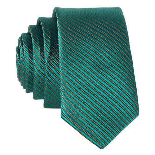 DonDon Corbata estrecha rayada 5 cm de color verde claro - hecho a mano // diferentes colores seleccionables