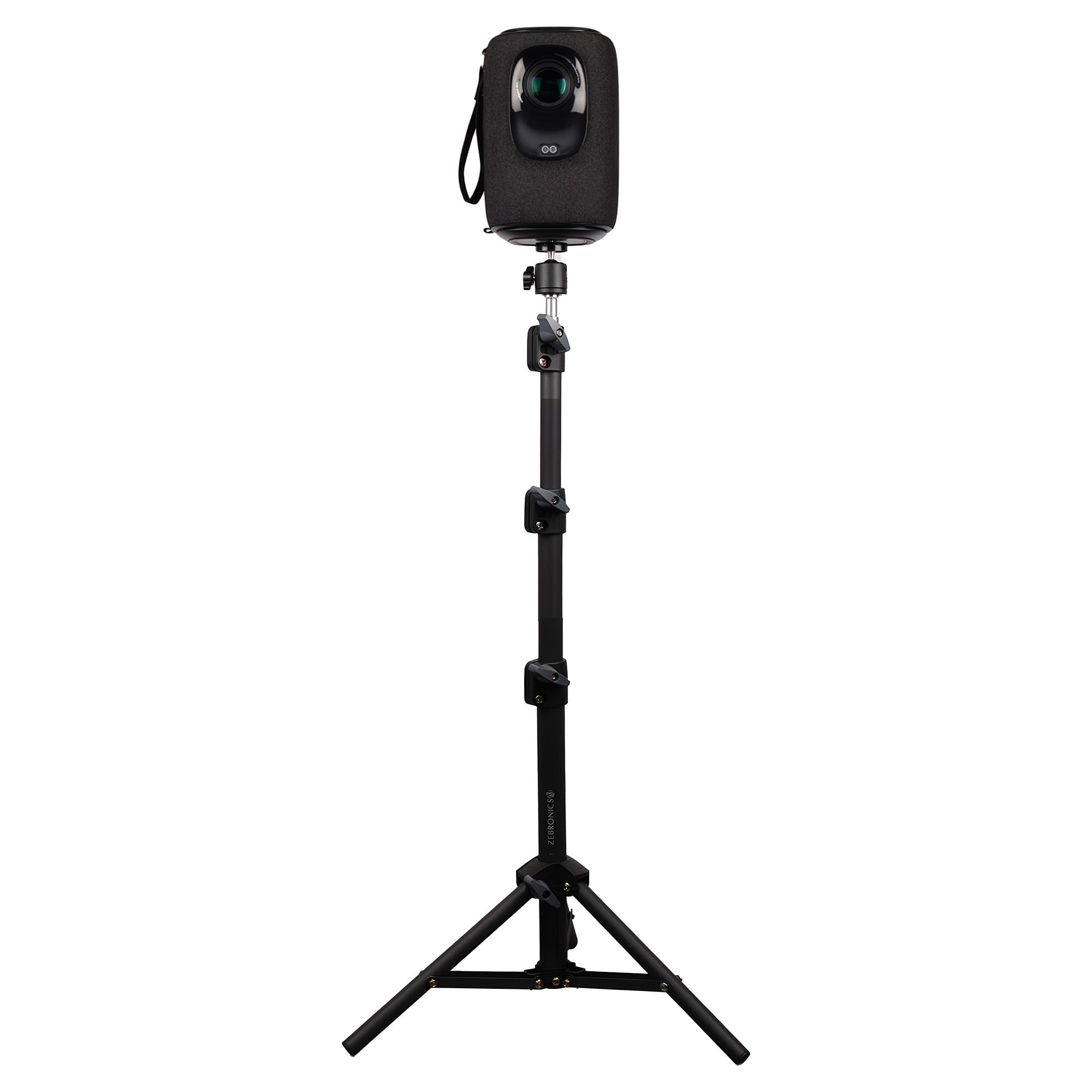 ZEBRONICS PSH01, Projector Tripod Stand, 360° Rotatable, Foldable and Portable Design, Metal Body, 4 Level Height Adjustment, Supports Upto 5kg, Easy to Setup, with 6.35 mm Mounting Screw