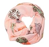  manumar Loop Bufanda unicolor para mujer  pañuelo fino rosa con motivo de flor como accesorio perfecto para el verano  Bufanda mujer de tubo  Fular mujer infinita  idea del regalo