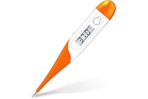 Daffodil HPC400 Digitales Fieberthermometer - Achsel-Thermometer - quecksilberfrei für orale sowie rektale Messungen, speichert die zuletzt gemessene Temperatur, inkl. LR41 Knopfzelle, CE zertifiziert