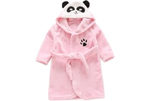 Miyanuby Baby Jungen Mädchen Bademantel Weicher Flanell Langarm Tier Hoodie Morgenmantel Nachtwäsche Homewear für Kinder Baby Jungen Mädchen Geschenk