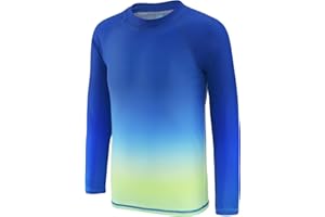 AISYEE Boys Swim Top Long Sleeve Kids One Piece Rash Guard Swimsuit Boys Rash Vest Age 5-14