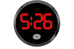 Besshepplo Mini horloge de voiture lumineuse pour tableau de bord de voiture - Petite horloge numérique ronde à quartz - Minuterie numérique lumineuse pour grille d'aération de voiture - Horloge pour