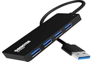 Hub USB3.0 de 4 Puertos USB3.0 HUB, OBERSTER Adaptador USB3.0 Ultra Delgado Compatible con MacBook Air, PS4 y Ordenador Portátil Surface Pro, XPS, HB023