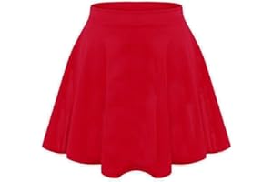 LUXE DIVA Gonna svasata a vita alta da bambina, mini tutù elasticizzato, per la scuola, 5-14 anni