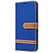Produktbild Dclbo Hülle für Samsung Galaxy A10,Handyhülle Denim Design Handytasche Hülle Kunstleder Flip Case Klassische Ledertasche Etui Klapphülle mit Magnet Schutzhülle für Samsung Galaxy A10-Blau
