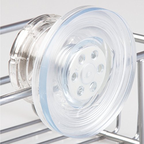 InterDesign 27075EU Turn-N-Lock 3-stufiger Dusch-Caddy Organizer mit Saugnapf für Shampoo/Conditioner/Seife, silber - 4
