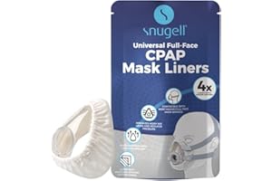 Snugell CPAP Mask Liners Full-Face (4-Pack) – White – Soft Cotton Fabric CPAP Skin Protector for Universal Fit – Reduces Skin Irritation, Air Leaks – Reusable & Washable for 6-Month Supply