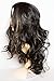 22" Ladies 3/4 Half Fall Wig - Wavy Style - Black/Blonde Highlights #1B/H27 - High Quality Kanekalon Heat Resistant Synthetic Fibre - Clip In Hair Piece Extension - Weight 250g