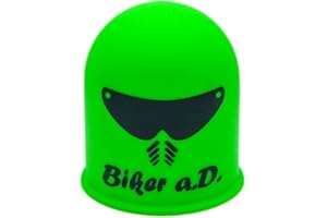 THE COUPLING CAPS Schutzkappe Anhängerkupplung Biker a.D. Helm Visier Motorrad Mofa Biker grün