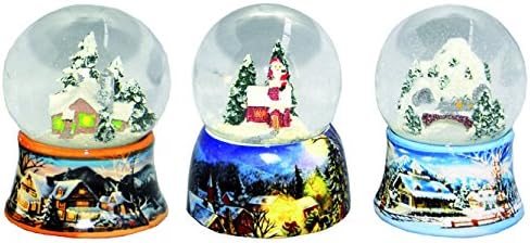 Minium Collection 20082 Set of 3 Snow Globes Winter and Christmas Diameter 65 mm