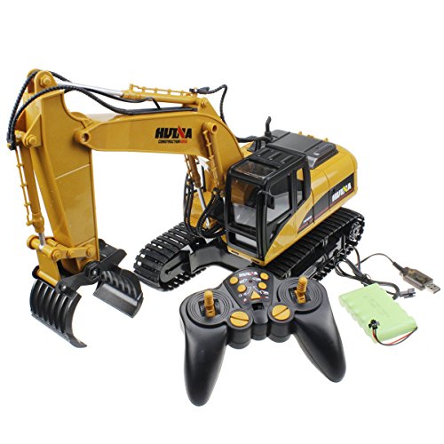 Hugine 16 Channel 2.4G Alloy RC Timber Grab Excavator Crawler Remote Control Construction Engineer Truck Toy