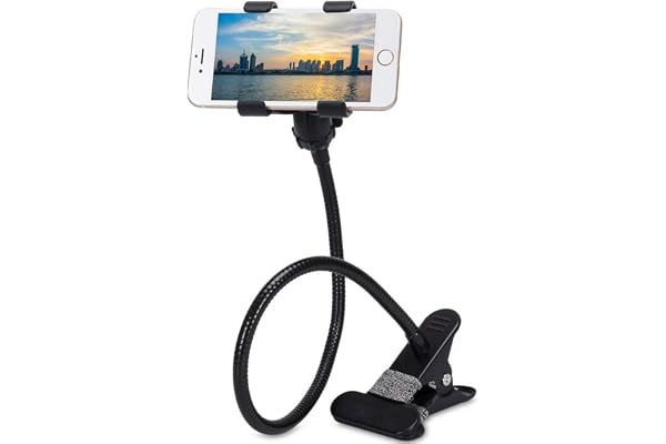 Prolet Flexible Long Arm Phone Holder Stand with Multi-Function Clip, Metal Built Mount - Ideal for Viewing Videos and More in Various Locations