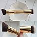 LyDia® Professional Double-Sided Eco-friendly Bamboo Handle Face & Body Flat and Angled Foundation/Blush/Loose Powder/Bronzer/Highlighter/Concealer Contour Buffing Brush F-021