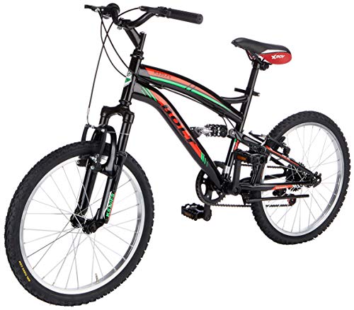 FREJUS Full Sospensione 20 - Bicicletta da MTB Full Susp. per Unisex, 6 velocità, Quadro Acciaio, Nero/Verde