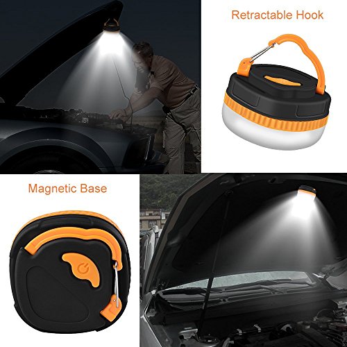 ThorFire LED Campinglampe Laterne Arbeitsleuchte Taschenlampen Notfallleuchte 180LMMini Zeltlampe mit 4 Leuchtenmodi Haken und Magnet Basis, Eignet für Ferien, Wandern, Angeln - 3