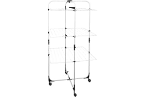 ‎GRAFNER Grafner Wäscheständer Turm, 30 Meter Leinenlänge, mit Rädern, klappbar und platzsparend, 3 Etagen, 6 Faltbare Flügel, rollbar und standfest, mobiler Turm Wäscheständer Trockenständer Trockenregal