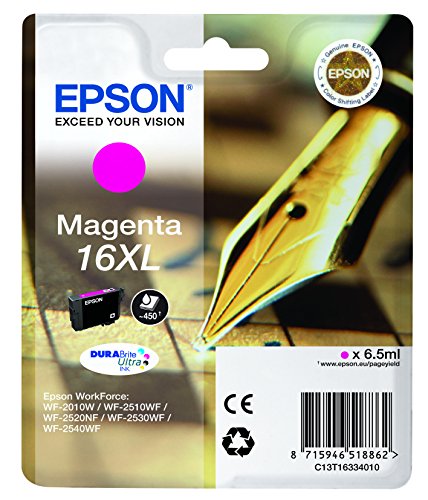 Epson Original T1633 Tintenpatrone Füller, wisch- und wasserfeste Tinte 16XL (Singlepack) magenta