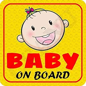 CVANU Baby On Board Kids Safety Warning Sticker for Driver, Safety Caution Sign Stickers CV-16