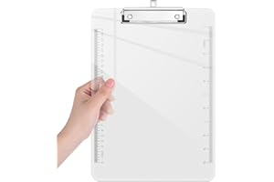Piasoenc Plastic Clipboards, Translucent Clip Board with Low Profile, Office Supply, School Supplies, Letter Size 12.5 x 9 Inches,Clear