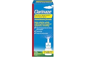 CLARITYN Clarinaze Hayfever Relief Nasal Spray, Prescription Strength, Effective Relief from Allergy Symptoms, mometasone furoate 0.05%, 60 Sprays.