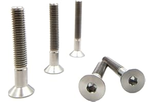 RISON-Titanium Bulloni a Testa Svasata in Titanio GR5 M6x1.0x35mm, Viti a Testa Piatta con Esagono Incassato, Viti a Testa Brugola Bullone Meccanico Viti Filettate per Bicicletta, MTB, 5 Pezzi