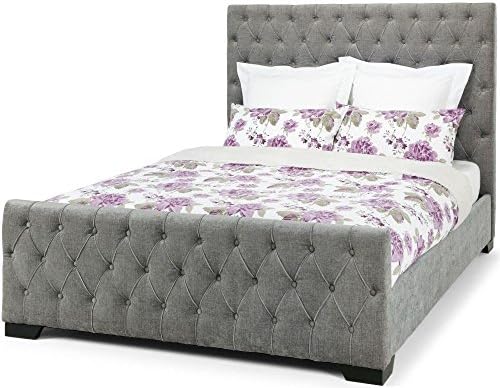 Julia 6Ft 180Cm Fabric Upholstered Bed - Super King Size - Steel