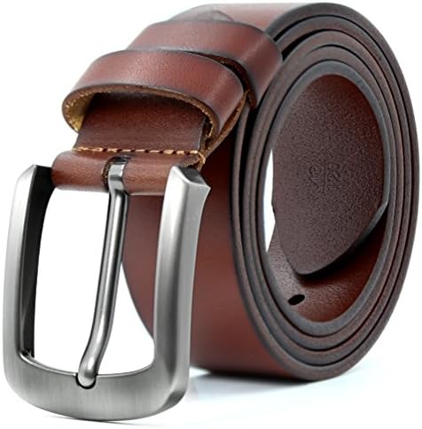 3ZHIYI Full Grain Leather Casual Style Pin Buckle Jeans Belts for men