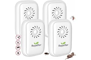AILEDA Ultraschall für Mäuse, Elektrischer Ultraschall-Abwehr, Anti-Mücken, Innenbereich, Anti-Toppen, Insekten, Mücken, Kakerlaken, Ratten, Formen, Spinnen,4 Stück