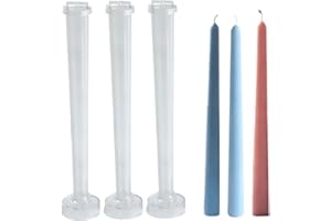 GENIKEER PC Taper Candle Molds | 3D Tapered Candle Handmade Candle Making Moulds | Long Candle Mould | Classic Tall Taper Mold | Crafting Supplies for Wedding Dinner Candles Making