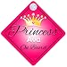Princess Ava On Board Personalised Girl Car Sign Baby / Child Gift 001