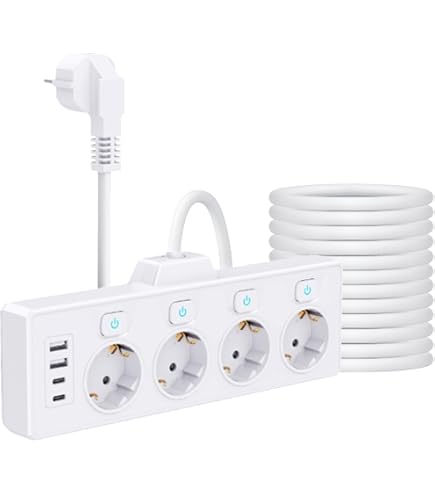 Stopcontact Splitter met Schakelaar, Stekkerdoos met USB C 4-voudig Stopcontacten en 3 USB Oplader Stekkerblok Bureau Wandstekkerdoos Meervoudige Stekker Korte Kabel voor Thuis,Kantoor,Keuken,Wit Stopcontact Splitter met Schakelaar, Stekkerdoos met USB C 4-voudig Stopcontacten en 3 USB Oplader Stekkerblok Bureau Wandstekkerdoos Meervoudige Stekker Korte Kabel voor Thuis,Kantoor,Keuken,Wit