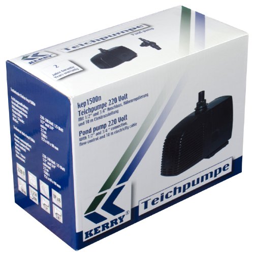 Kerry Teichpumpe bis zu 1500 l/h, 25W kep1500n 230V Pumpe Teich Wasserspiel - 2