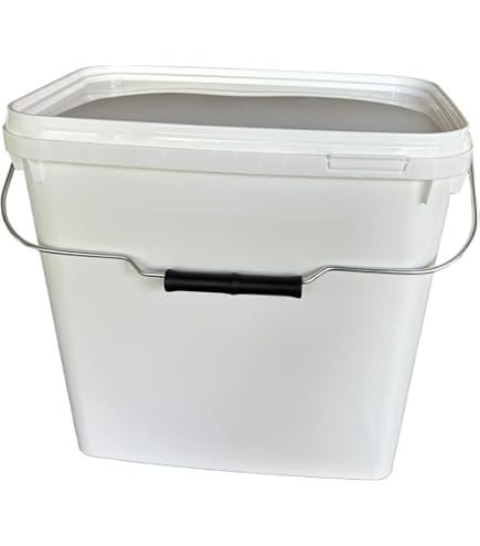 Set Di 2 Secchi Rettangolari 20 Litri Per Alimenti - Impilabili In Plastica Bianca Per Gastro E Mangeria - 3